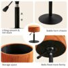 LUE BONA 360°Swivel Vanity Stool Chair for Makeup Room, Height Adjustable Stool for Vanity with Storage, Small Pumpkin Brown Velvet Vanity Stool