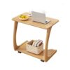 ZCMEB Rubber Solid Wood Sofa Side Table Removable C-shaped Bedside Bedside Table Living Room With Wheels Small Coffee Table (Color : Wit, Size :