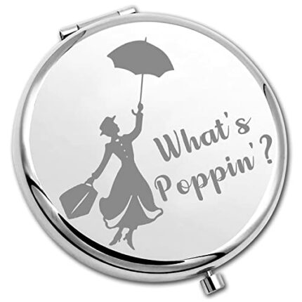 PLITI Broadway Musical Inspired Compact Mirror Musical Lover Gift What’s Poppin' Mary Quote Pocket Mirror for Musical Fans (What’s Poppin MM)