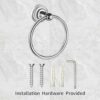 Towel Rack, Bathroom Towel Holder, Chrome Towel Rings for Bathrooms, Hand Towel Rail, Towel rack wall mounted, 6.3 Inch Diameter, Kitchen Towel H