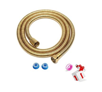 Gold Shower Hose Stainless Steel Shower Bath Extension Replacement Part Bathroom 1.5m Flexible Hose Handheld Shower