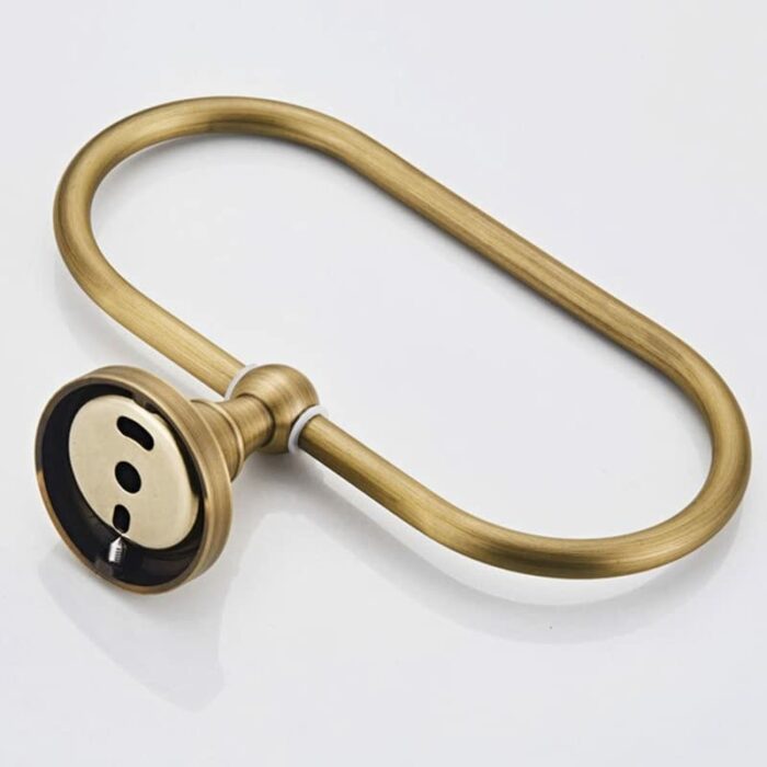 HIGOH Towel Racks, Bath Towel Holder,Bathroom Hand Towel,Hand Towel Holder,Towel,Brass Wall Mounted Ellipse Kitchen Bathroom Towel Holder,Metal V