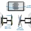 Mount-It! Lockable RV TV Wall Mount with Quick Release, Full Motion Flat Screen Bracket for Campers, Travel Trailers, RVs, Motorhomes and Marine
