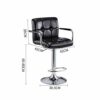 DINGZZ Hydraulic Bar Stool Dining Chairs with Backrest 360° Swivel Adjustable Height PU Upholstered Seat Assembled Pub Home