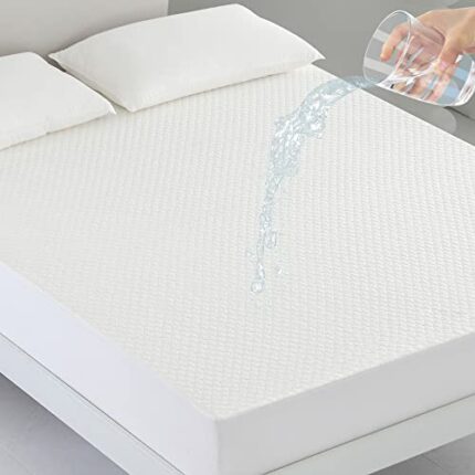 Coriwell 100% Waterproof Mattress Protector California King Size – 3D Air Fabric Ultra Soft Breathable Cooling Mattress Covers – Up to 18'' Deep