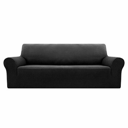 Deconovo Full Coverage Jacquard Sofa Covers Stretch Slipcovers Small Checks Polyester Anti-Slip Spandex Fabric Sofa Fabric Protector Couch Cover(