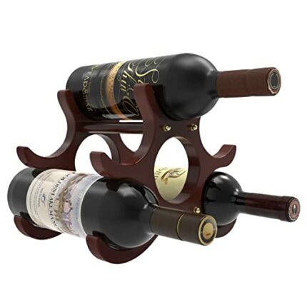 Wine Rack Soarkey Wooden Wine Holder Stand, 6 Bottles Free Standing Wine Storage Racks,Wine Bottle Storage Organizer for Kitchen, Bars, Pantry, W
