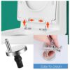 ASTER 1 Pair Universal Toilet Seat Fixing Hinges Screw, Replacement Toilet Seat Top Fix Hinges Blind Hole Fixings Nuts Screws for Top Universal T