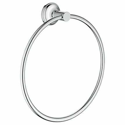 Grohe Essentials Authentic Towel Ring (Pack of 1) 40655001, Silver, 40655001