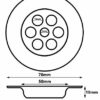 Basin Kitchen Sink Waste Basket Replacement Strainer 70mm Old Type Poly Plug