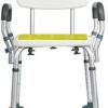 Bath Stools,Shower Stool Bathroom Chair with Armrests Bathroom with Armrests Aluminum Lightweight Adjustable Non-Slip Pregnant Pillow White Stock