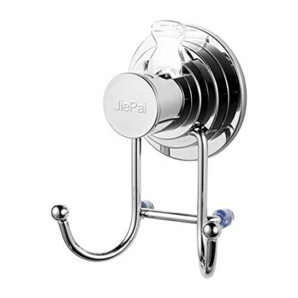 JiePai Suction Cup Towel Hook,Bath Towel Hook Holder for Bathroom,Stainless Steel Towel Rack Organizer for Towel, Bathrobe,Loofah,Coat,Bags