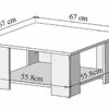 Symbiosis Square Coffee Table, White/Cement, 67 x 67 x 30.5 cm
