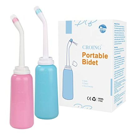 CROING 𝙋𝙤𝙧𝙩𝙖𝙗𝙡𝙚 𝘽𝙞𝙙𝙚𝙩 - 2PCS Portable Bidet - Squeeze Momwasher Bottle 500ml 17oz - Portable Shower-Travel Bidet Toilet Bottle for Adult Women,Po
