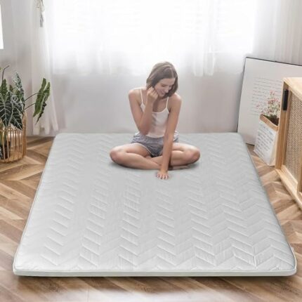 DREAMCLOUD HOME Futon Mattress, Japanese Floor Mattress Foldable Mattress Topper, Roll Up Breathable Tatami Floor Lounger Guest Bed Suitable for
