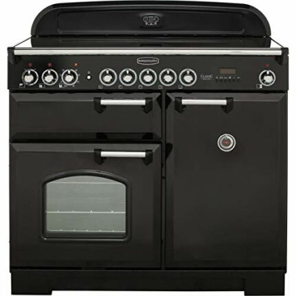 Rangemaster CDL100EIBL/C Classic Deluxe Gloss Black with Chrome Trim 100cm Electric Induction Range Cooker