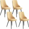 dining chair Kitchen Dining Room Furniture Chairs Dining Chairs Set Of 4,Kitchen Leather Chairs Iron Skeleton Adjustable Feet with Backrest Padde