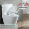 Toilet Seat Fittings, 2 Pack Toilet Seat Hinges with 2 Extra Screws, Stainless Steel Toilet Seat Screws with Expanding Rubber Screws, Stainless S