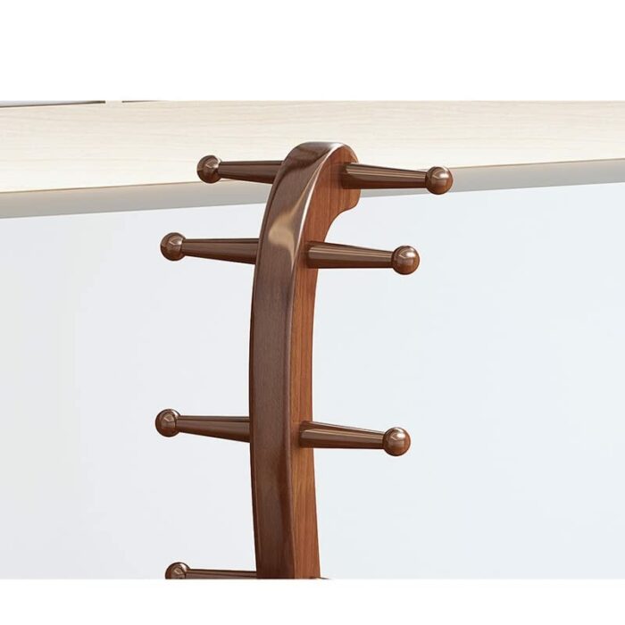 QUANJJ Wooden Wall Entrance Floor Standing Coat Rack Clothes Garment Rack Wardrobe Hat Stand Furniture (Color : Argento, Size : Light Grey)