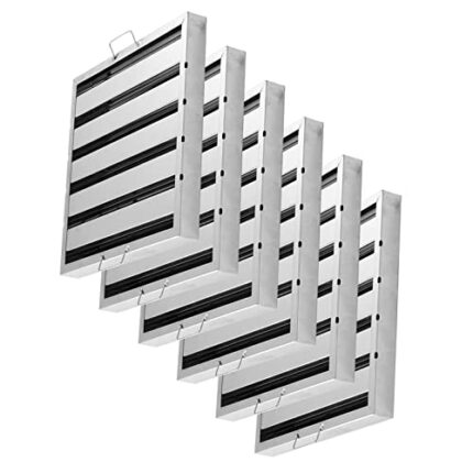 Pack of 6 43 CM x 43 cm Commercial Kitchen Hood Canopy Grease Baffle Filter Restaurant Canopy Filter Exhaust Hoods Stainless Steel (16.9 in x 16.