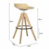 DINGZZ Nordic light luxury bar chair simple net red bar stool front desk cafe restaurant leisure back high stool (Color : 3-pack)
