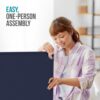 Steel-AID Room Divider | Freestanding Office Wall Partition with Blackout Screen, Restaurant, School, Church, Classroom, Dorm Room, Kids Room, Fr