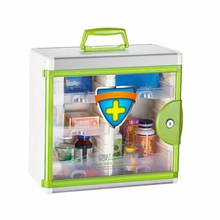 Timgle Medicine Cabinet with Lock Wall Mounted and Portable Storage Container Locking Medicine Cabinet First Aid Cabinet Hanging Medical Cabinet