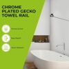 Blue Canyon Gecko Towel Rail, Shower Caddy with Quick Lock vacuum Suction Cup, No Drill and No Screws Required, Removable, Reusable and Repositio