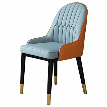 Modern Kitchen Dining Room Chairs Faux Matte Suede Leather Dining Chairs Accent Chairs Water Proof Leather Side Chair With Metal Legs (Color : Bl