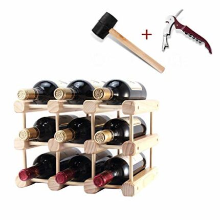 KEppd Modular Wine Rack,Solid Wood Wine Holderfree-Assembled Countertop Decorative Wine Storage Shelf Very Sturdy and Will Last Long - Practical
