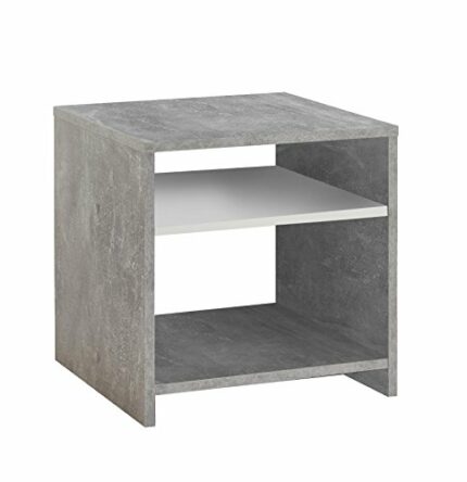 FMD furniture Side Table, Wood, The Concrete/White, 39.9 x 39.9 x 39.9 cm