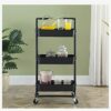 ZCMEB Mobile Kitchen Shelf Trolley Household Storage Shelf with Wheeled Trolley (Color : Wit, Size : 87 * 42 * 35cm)
