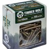 Timber Wolf TW40040 Woodscrews - 4.0 x 40mm - Box of 100, Zinc & Yellow (Gold)