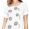 Bonateks, Pure Linen Shirt with Embroidery and Buttons on The Front, 100% Linen, UK Size: 8, US Size: S, Tops, White - Made in Italy, White, 10