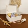 Creative Deco Large White Wooden Storage Box | 30 x 20 x 14 cm (+/-1 cm) | with Hinged Lid | Gift Box for Tool Dog Toy Shoes Clothes Kitchen Stor