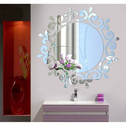 3D Crystal Lighting Sticker Mirror Restaurant Bedroom Corridor Mirror Wallpaper Restaurant Stereo Wall Sticker Stylish and Populardurable