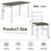 DINGZZ 5 Piece Cutlery Set Solid Wood Compact Kitchen Dining Table And 4 Chairs Furniture