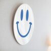 Visgo Preppy Room Decor Smiley Face Mirror - 11.8 Inches Aesthetic Wall-Mounted Mirror for Teen Girls Bedroom, Wall Decor, and Dressing Table | E