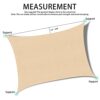 Ankuka Sun Shade Sail 2m x 3m Light Orange Rectangular Waterproof Garden Sun Sail Outdoor Patio Party Sunscreen Awning Canopy 98% UV Block With R