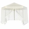 vidaXL Hexagonal Pop-Up Marquee with 6 Sidewalls Grey 3.6x3.1m Gazebo Canopy