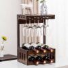 DLOETT Wine Rack Creative Non-solid Wood Wine Rack Home Wall Hanging Wine Glass Rack Hanging Rack Bar Can Hang Wine Glass Rack