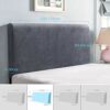 TAOCOCO Bed Headboard Covers, King Size Headboard Covers,Velvet All-inclusive Elastic Headboard Protection Cover for King/Double Bed,Grey Headboa
