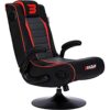 BraZen Serpent 2.1 Bluetooth Surround Sound Gaming Chair Foldable Pu Leather Seat with Pedestal Base - Pink