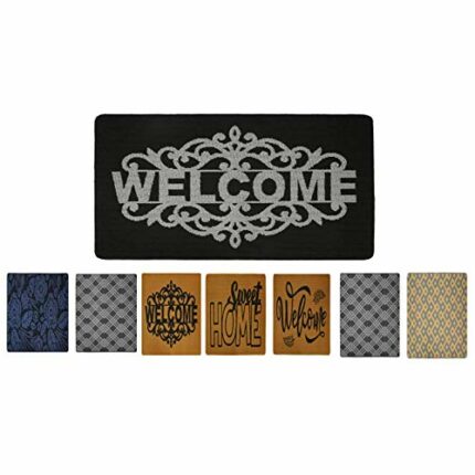 Feishibang Indoor Doormat Rubber Backing Non-slip Door Mat Absorbent Resist Dirt Entrance Front Door Area Rug Machine Washable Low-Profile Modern