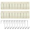 Berlune 2 Pcs RV Shoe Pockets RV Shoe Storage Organizer 44.1 Inches Hanging Shoe Pockets Hanging Bedside Storage Pockets with 10 Sturdy Hooks for