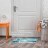VBFOFBV Door Mat, Outdoor Indoor Doormat, Durable Floor Mat Non Slip Rug, Front Doormat for Entryway, Patio, Marble Texture Modern Art Blue Lines