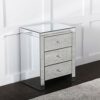 Comfortzone Home Furnishers Mirrored Venetian Ornate 3 Drawer Bedside Table, 46 x 35 x 54cm