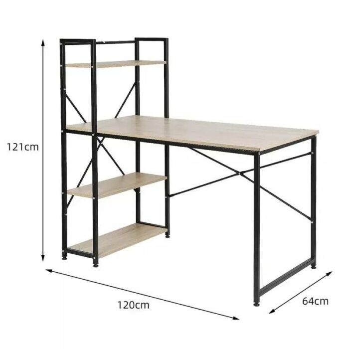 DINGZZ Desk With Shelves Corner Computer Desk Home Office Gaming Table Work Station Study Writing Desk Home Office Furniture