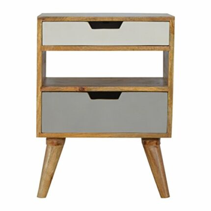 Artisan Furniture Nordic Style 2 Drawer Bedside, Wood, Oak-Ish Finish, 45 x 40 x 60 cm