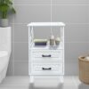 vicatova Bathroom Floor Cabinet, Freestanding Storage Organizer Cabinet with Double Drawers and Adjustable Shelf, Wooden Small Storage Cabinet fo